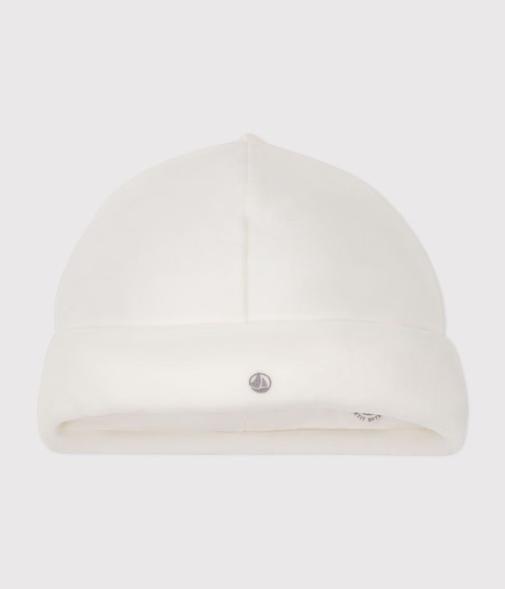Petit Bateau - Bonnet naissance bébé en velours uni en coton