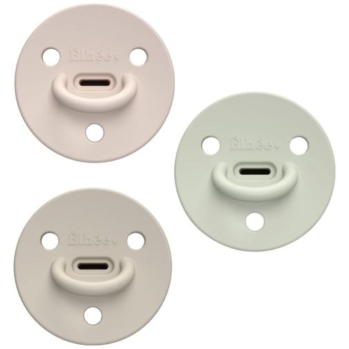 Elhée - Pack 3 sucettes Choochoo Billie Nude Sand Sage (0-6 mois)