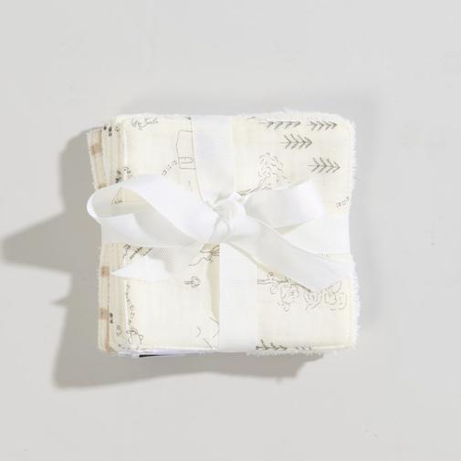 Maisons du Monde - Cotons lavables en coton biologique écru motifs beiges et gris (x3)