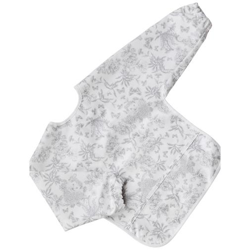 Tartine et Chocolat - Bavoir manches longues Toile de Jouy gris clair