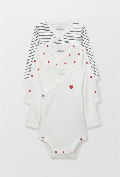 Bout'Chou - Lot de 3 bodies manches longues imprimé en coton BIO GOTS
