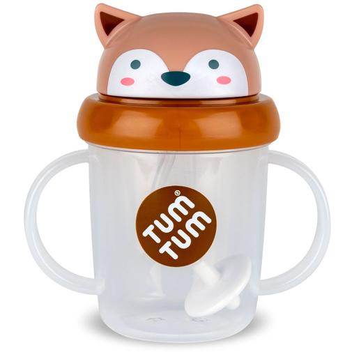 Tum Tum - Tasse antifuite avec paille lestée Renard (200 ml)