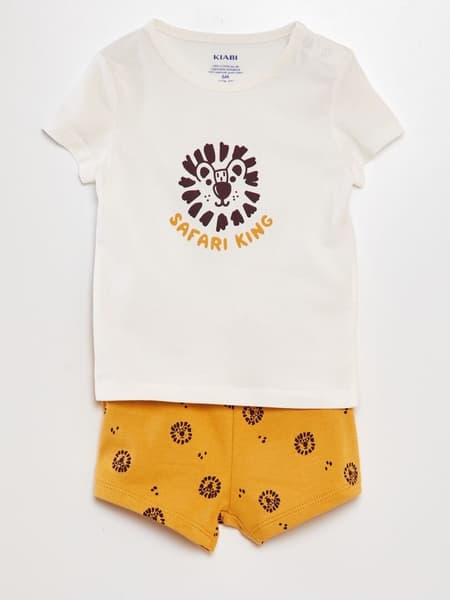 KIABI - Ensemble T-shirt + short en coton - 2 pièces