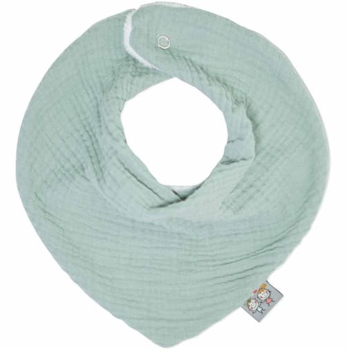 Sevira Kids - Bavoir bandana gaze de coton jeanne vert de gris - Sevira Kids