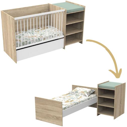 Baby Price - Lit combiné évolutif Up chêne doré (60 x 120 cm)