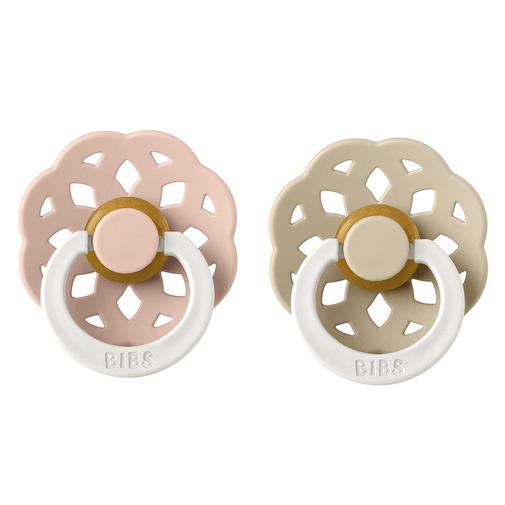 Bibs - Lot de 2 Sucettes Rondes Boheme Glow Blush & Vanilla - 0/6 Mois