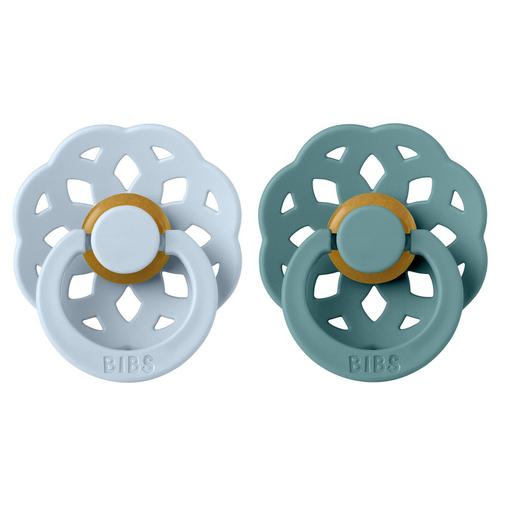 Bibs - Lot de 2 Sucettes Rondes Boheme Baby Blue & Island Sea - 6/18 Mois