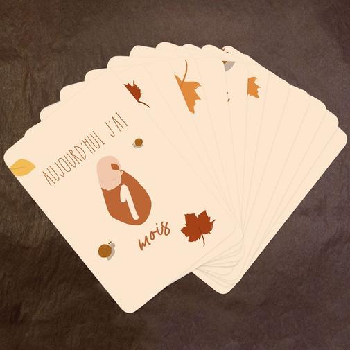 Le Faire-Part Français - Cartes étapes bébé couleur d'automne