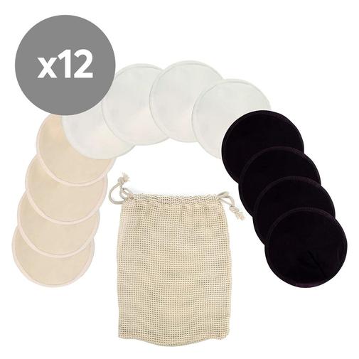 Jane - Lot de 12 Coussinets d'Allaitement Lavables - Taille L