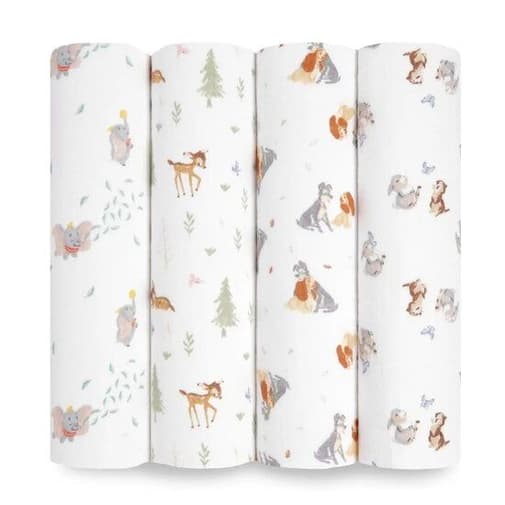 aden + anais essentials - Lot de 4 Maxi-Langes Mousseline Dinsey + friends de aden + anais essentials, Langes : Aubert
