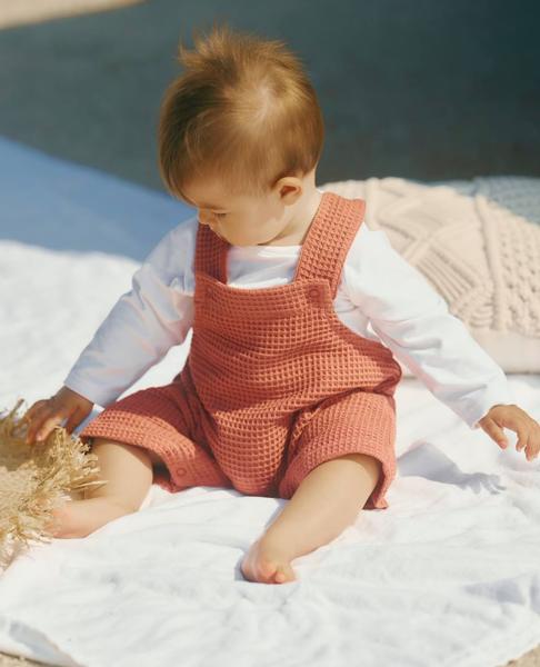 Cache Coeur - Combinaison Bébé Mini Maya Terracotta