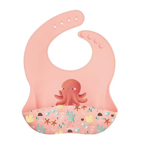 Sassi - Bavoir En Silicone Slurpy La Pieuvre Rose