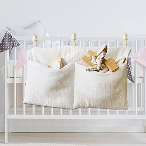 HENGBIRD - HENGBIRD Organiseur de Chambre de Bébé 2 en 1 - Suspendu pour Lit - Sac à Couches et Jouets - Blanc
