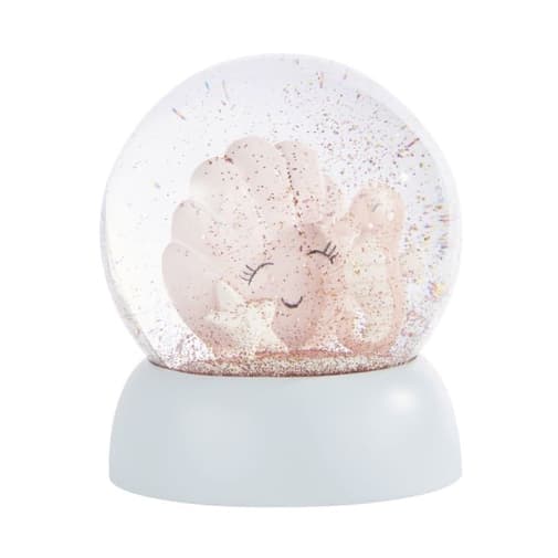 Maisons du Monde - Boule à neige coquillage et hippocampe rose et bleu