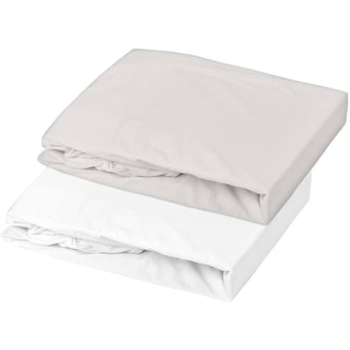 Domiva - Lot de 2 Draps housse - DOMIVA - Jersey - 60x120 cm - Blanc/perle blanc - Domiva