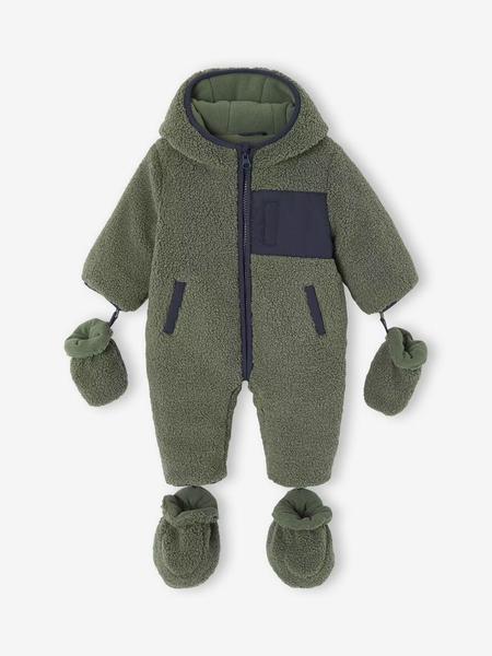 Vertbaudet - Combipilote naissance en sherpa kaki
