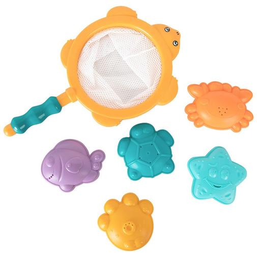 Prémaman - Jouet de bain 5 moules animaux et filet - Multicolore