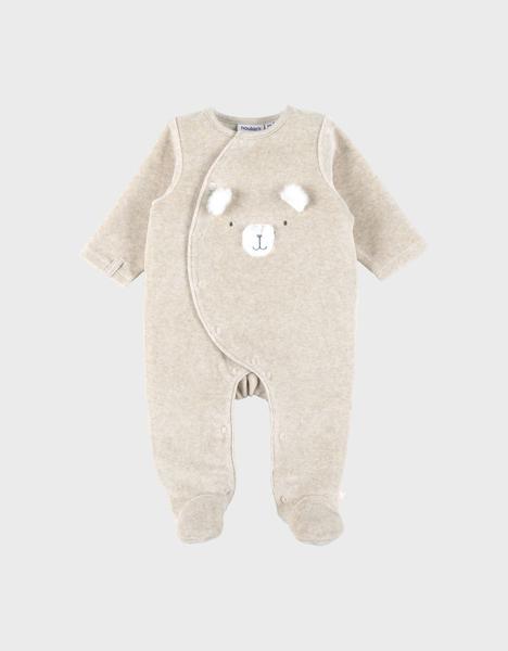 Noukie's - Pyjama en velours beige brodé – Orso