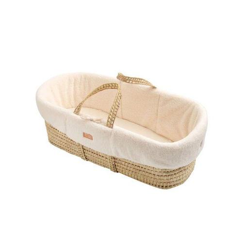 Sauthon - Couffin bébé en fibres naturelles avec habillage Sherpa Petit Chou
