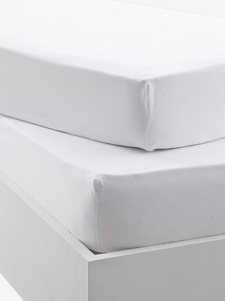Vertbaudet - Lot de 2 draps-housses bébé BIO COLLECTION blanc
