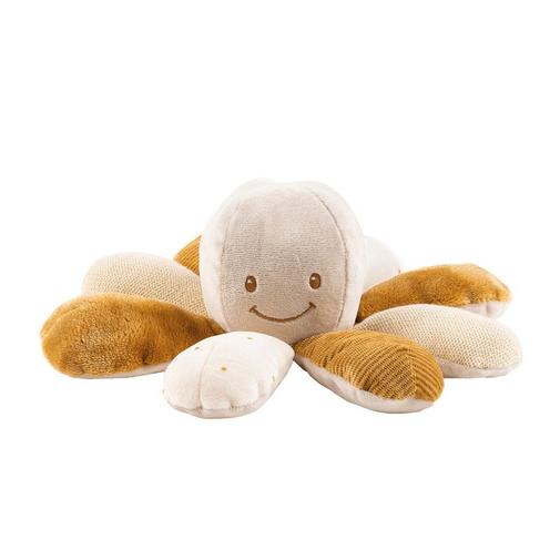 Nattou - Peluche d'activités pieuvre Lapidou Caramel - Ecru