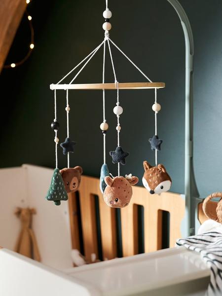 Vertbaudet - Mobile musical GREEN FOREST beige / multicolore