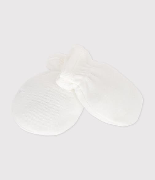 Petit Bateau - Moufles bébé en coton uni