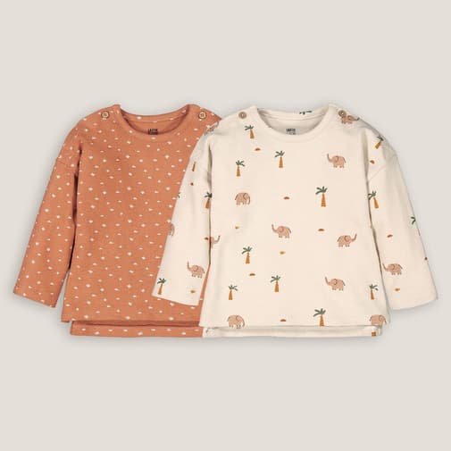 LA REDOUTE COLLECTIONS - Lot de 2 T-shirts manches longues imprimés