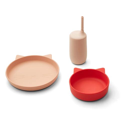 Liewood - Liewood - Set assiette, bol et gobelet avec paille Nathan en silicone
