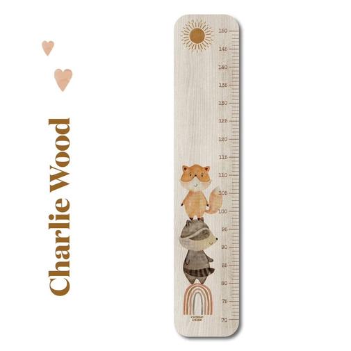 Charlie et Suzie - Toise En Bois Raton & Renard Multicolore