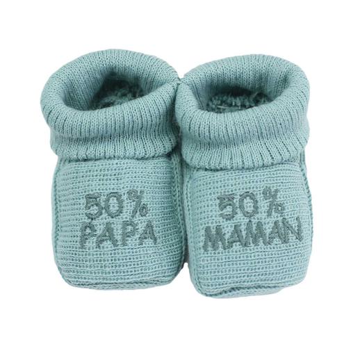 Trois Kilos Sept - Chaussons naissance - message : 50% maman 50% papa