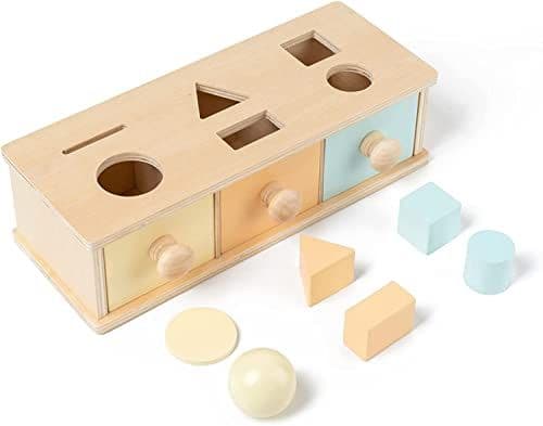 YAANI - YAANI Montessori 2 en 1 trieur de Formes et boîte de Permanence d'objet, Montessori 1 an, Jeux Bebe 1 an, Montessori Bebe 6-12 Mois, Jouet Montessori 2 Ans, Jeux Enfant 3 Ans