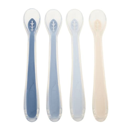 Prémaman - Lot de 4 cuillères en silicone Yummix - Bleu