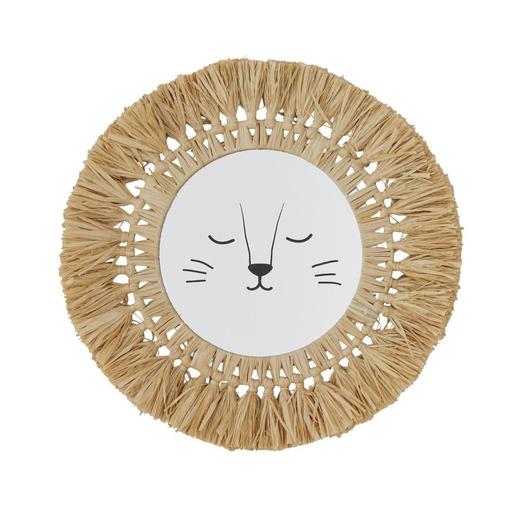 Maisons du Monde - Miroir lion en raphia D39