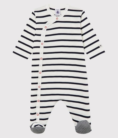 Petit Bateau - Dors-bien à rayures bébé en côte