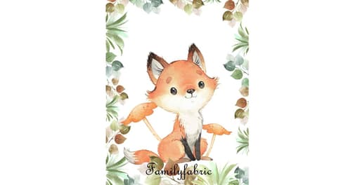 FamilyFabric - Panneau Coussin / Gigoteuse / Couverture Forêt Renard