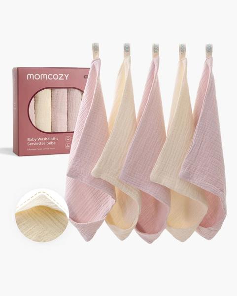 Momcozy - Lingettes pour bébé Momcozy – Coton doux 4 couches, adaptées aux nouveau-nés