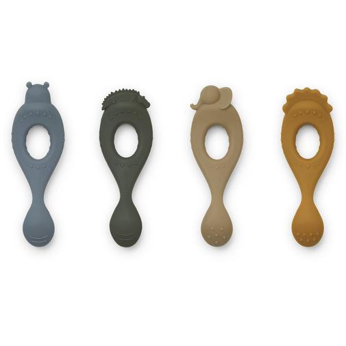 Liewood - Lot de 4 Cuillères Liva - Safari Blue Mix