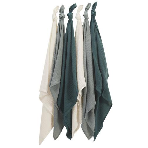 Prémaman - Lot de 6 langes en coton 70 x 70 cm - Vert