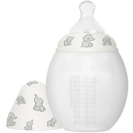 Elhée - Biberon anti-colique en silicone Eléphant (330 ml)