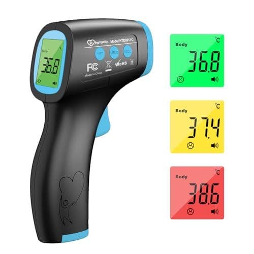 hetaida - Thermomètre Frontal Lcd , Termometre Médical Infrarouge, Thermometre Sans Contact pour Adultes Bebe Enfants, Thermometre Digital avec Lectures Précises et Instantanées, 50 Mémoires