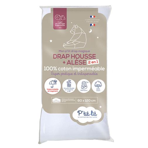 P'Tit Lit - Drap Housse Magique Blanc - 60 x 120 cm