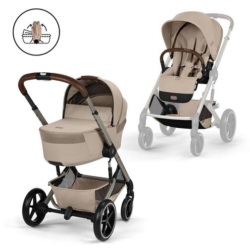 Cybex - Pack Poussette Balios S Lux 2026 + Nacelle Pliable - Almond Beige