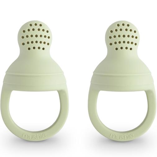 Mushie - Lot de 2 sucettes grignoteuses en silicone Sage