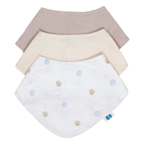 Soft Spot - Bavoirs bandana en coton bio - Set de 3 | Seaside