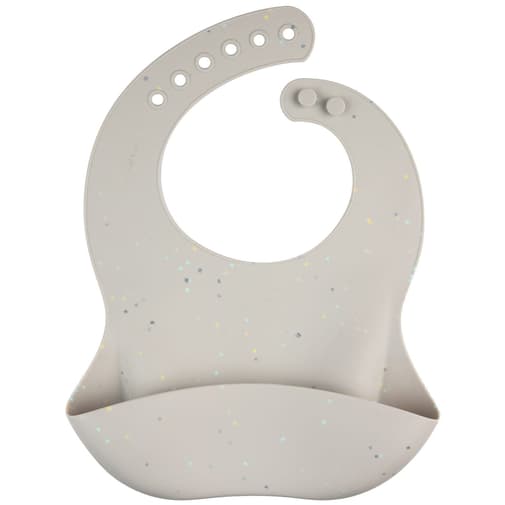 Jukki.fr - Boutique bébé - Canpol babies Bavette en silicone avec poche - DOTS Grey