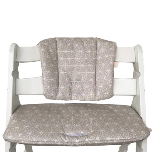 LUCCA kids - LUCCA kids Coussin pour Chaise Haute évolutive, revêtement plastifié pour Un Nettoyage Facile, Compatible avec Hauck Alpha et modèles similaires, Beige étoiles japonaises