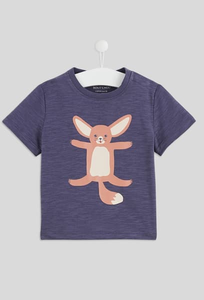 BOUT'CHOU - T-shirt col rond  manches courtes imprimé, en coton BIO, certifié Oeko-Tex
