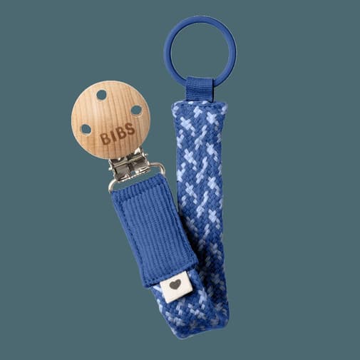 BIBS - Pacifier Clip - Cornflower/Dusty Blue