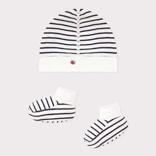 Petit Bateau - Bonnet + chausson en coton